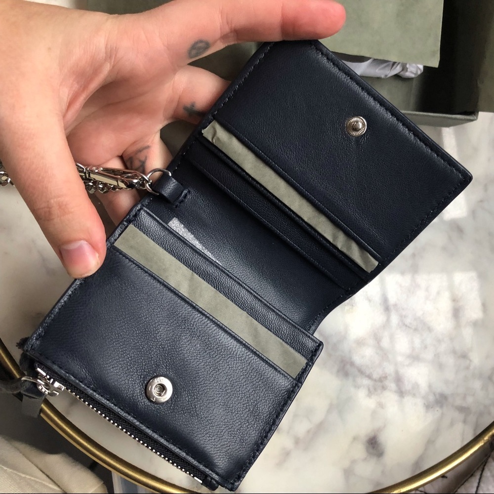 All Saints | Flora Navy Leather Wallet - Picture 5 of 8